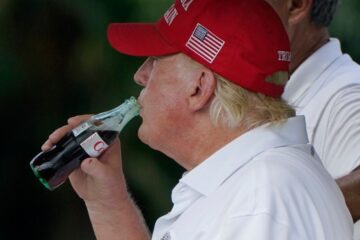 trump drinking diet coca-cola