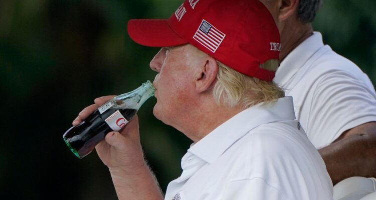 trump drinking diet coca-cola