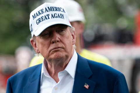president trump in white make america great again hit